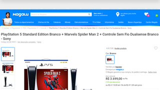 Playstation 5 Standard Edition Branco + Marvels Spider Man 2 + Controle Sem Fio Dualsense Branco